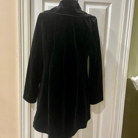 LAUNDRY BY SHELLI SEGAL COAT VELVET BLACK SZ LARGE SOPHISTICATED LUXURY CORE - Picture 12 of 15